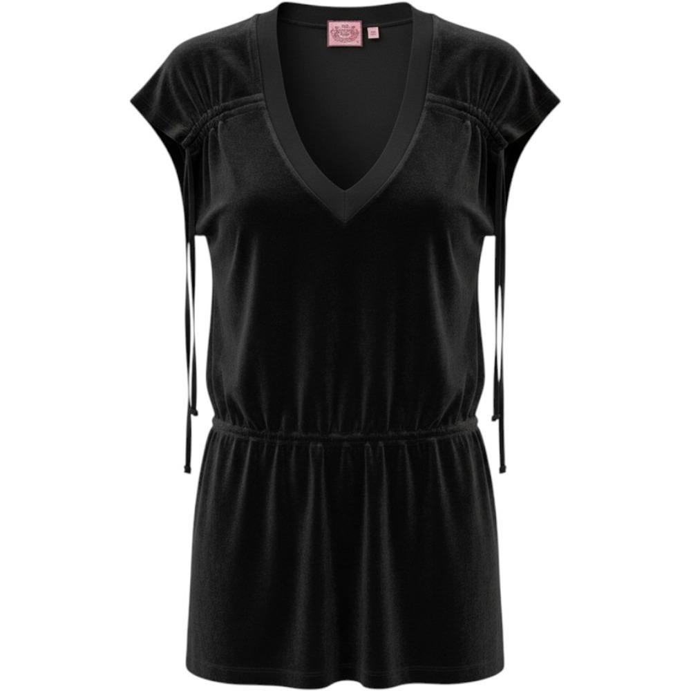 Juicy Couture Small Black Terry Cloth Y2K Mini Dress Coquette Retro Flirty Girly